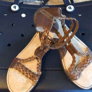 Ankle braided sandals.